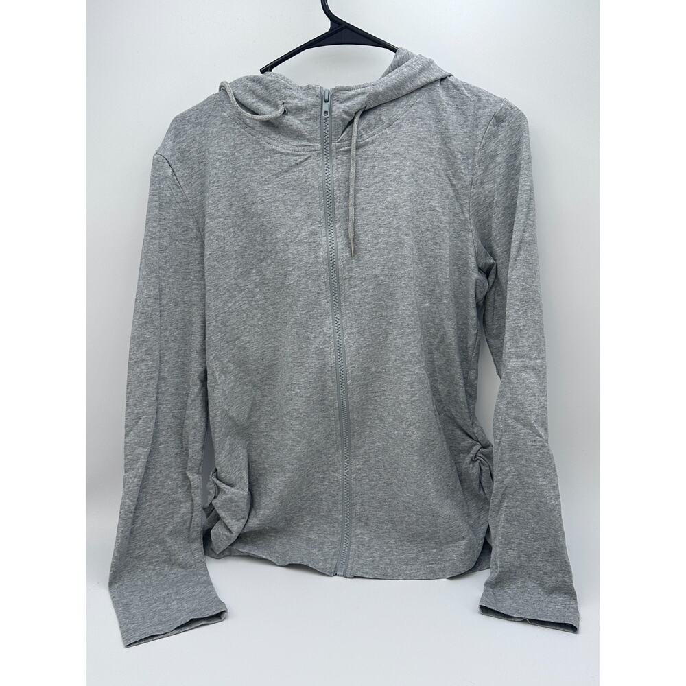 Women's Gray Zip‎ Up Hoodie XL Lightweight Cotton Blend Casual Jacket NEW